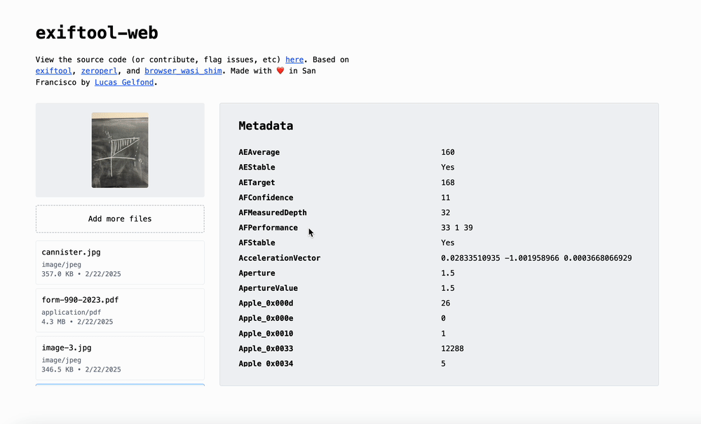 Exiftool-web